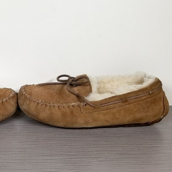 UGG Kids Dakota Shearling Slipper, Chestnut Suede, Youth Size 4 US / 34 - Picture 9 of 12